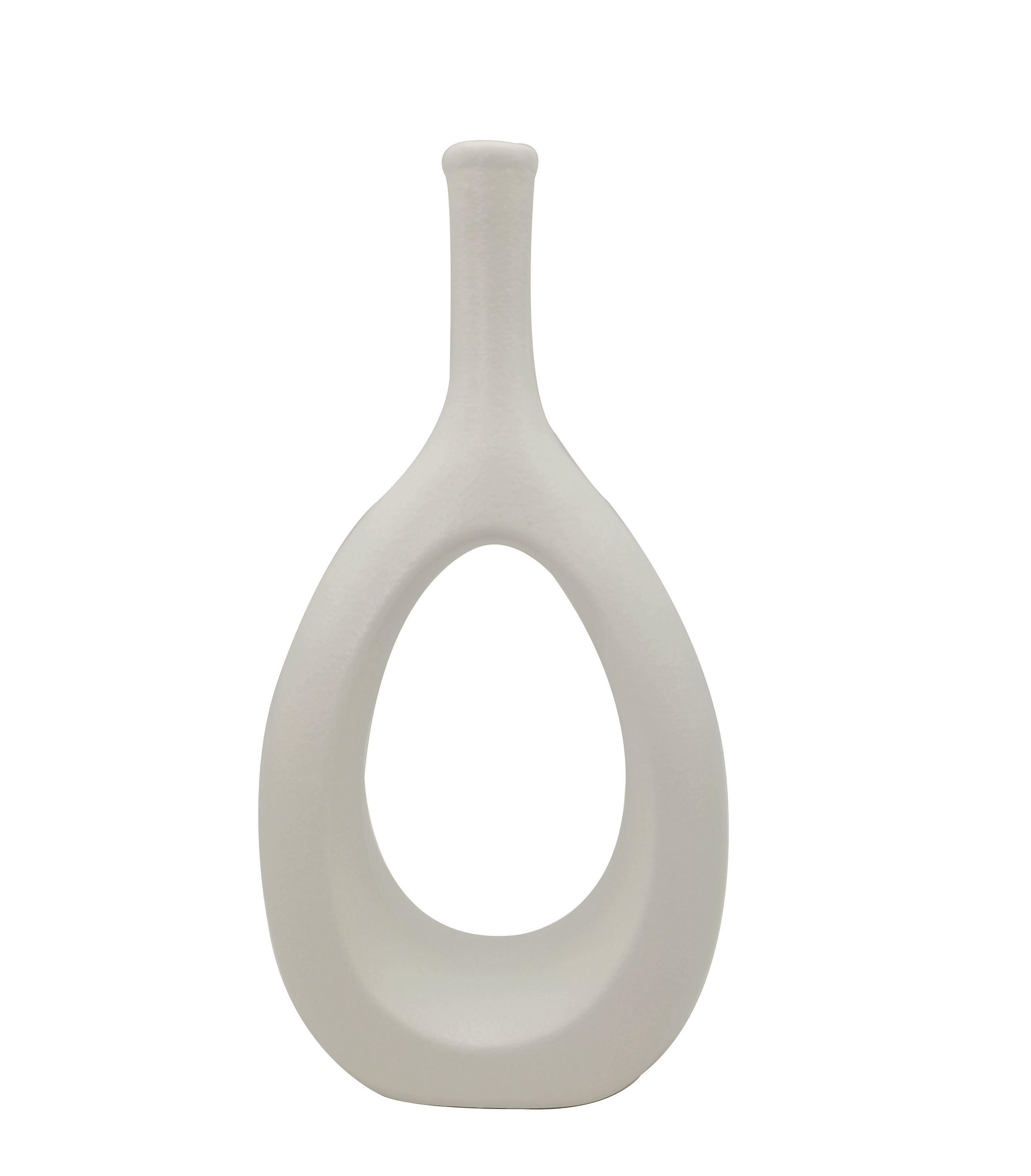 VASE 31 cm - Weiß, Design, Keramik (15,7/31/6,9cm) - Ambia Home