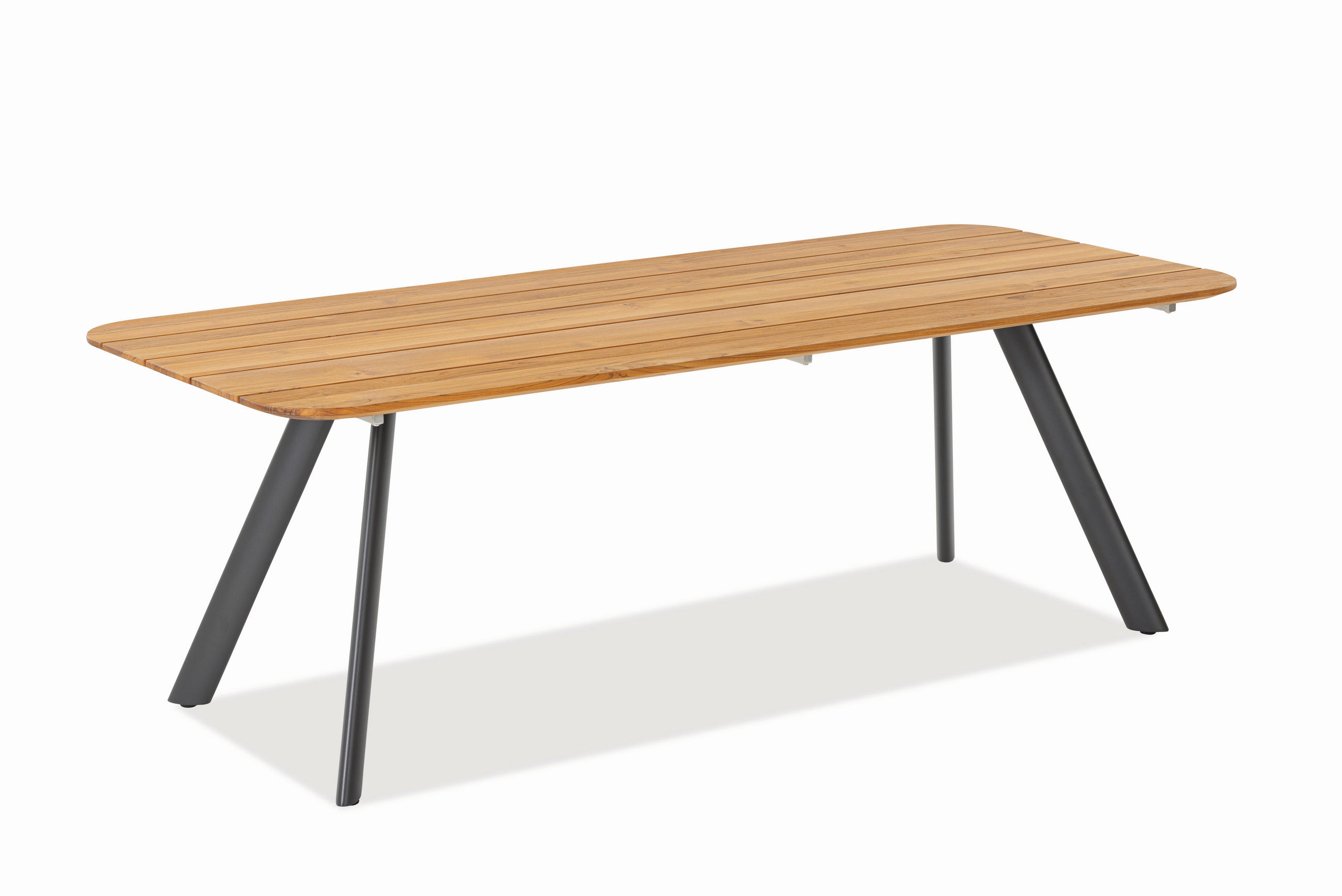 GARTENTISCH 220/95/76 cm Holz, Metall Teakfarben, Anthrazit rechteckig  - Anthrazit/Teakfarben, Design, Holz/Metall (220/95/76cm) - Niehoff Garden