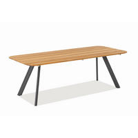 GARTENTISCH 220/95/76 cm Holz, Metall Teakfarben, Anthrazit rechteckig  - Anthrazit/Teakfarben, Design, Holz/Metall (220/95/76cm) - Niehoff Garden