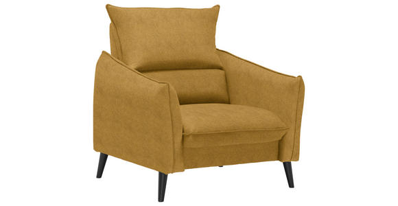SESSEL in Velours Gelb - Gelb/Schwarz, Design, Holz/Textil (96/98/100cm) - Carryhome