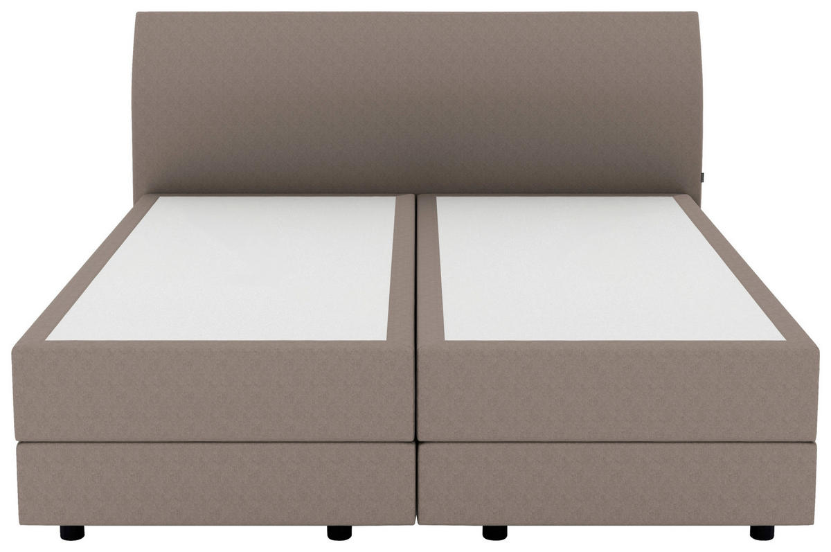 BOXSPRINGBETT 180/200 cm  in Hellbraun  - Hellbraun/Schwarz, KONVENTIONELL, Kunststoff/Textil (180/200cm) - Musterring