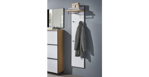 GARDEROBENPANEEL  in 42/170/27 cm  - Eichefarben/Weiß, Design, Glas/Holz (42/170/27cm) - Dieter Knoll