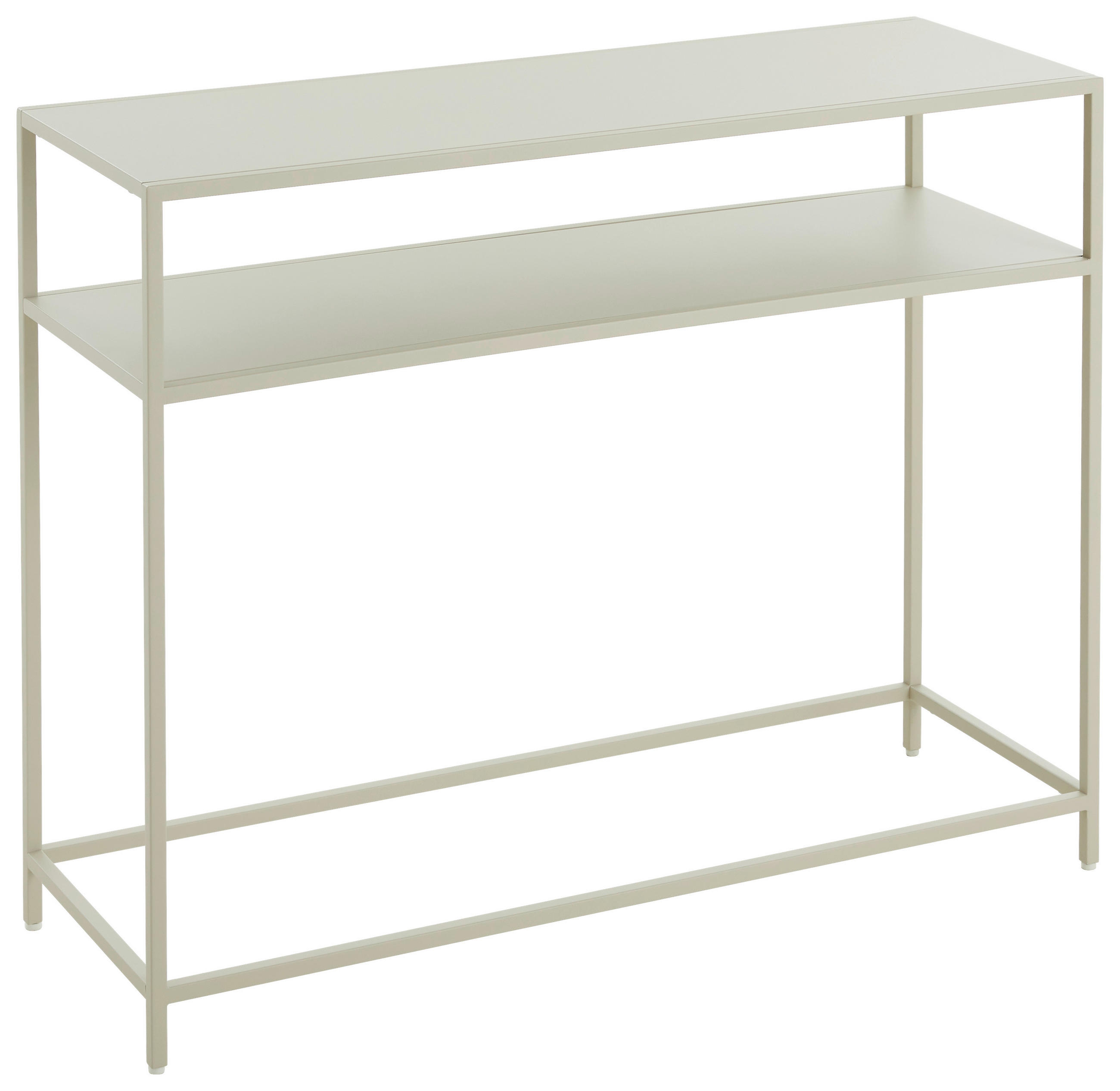 KONSOLENTISCH in Metall 100/35/79 cm    - Silberfarben/Creme, Design, Metall (100/35/79cm) - Lomoco