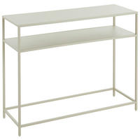 KONSOLENTISCH in Metall 100/35/79 cm    - Silberfarben/Creme, Design, Metall (100/35/79cm) - Lomoco