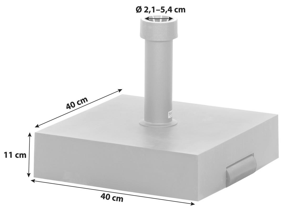 SONNENSCHIRMSTÄNDER - Anthrazit, KONVENTIONELL, Kunststoff/Stein (40/11/40cm) - Siena Garden