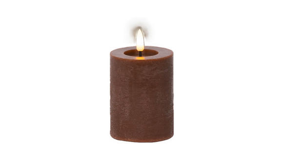 LED-KERZE 7/11,2 cm - Dunkelbraun, Basics, Kunststoff/Paraffin (7/11,2cm) - Ambia Home