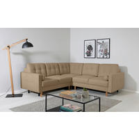 ECKSOFA in Hellbraun  - Hellbraun/Buchefarben, Design, Holz/Textil (242/242cm) - MID.YOU
