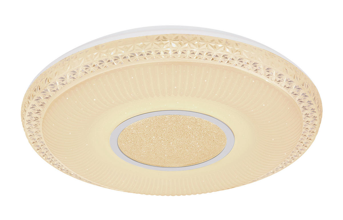 LED-DECKENLEUCHTE 50/9 cm   - Chromfarben/Opal, KONVENTIONELL, Kunststoff/Metall (50/9cm) - Globo