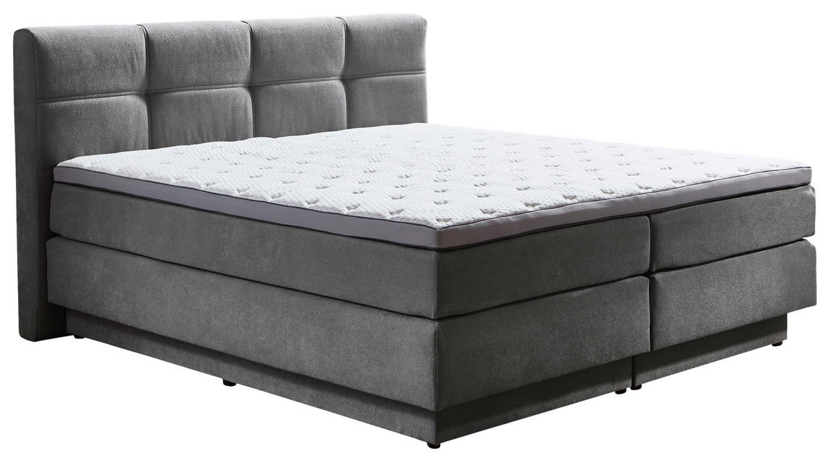 BOXSPRINGBETT 160/200 cm  Grau  - Schwarz/Grau, Konventionell, Kunststoff/Textil (160/200cm) - Carryhome
