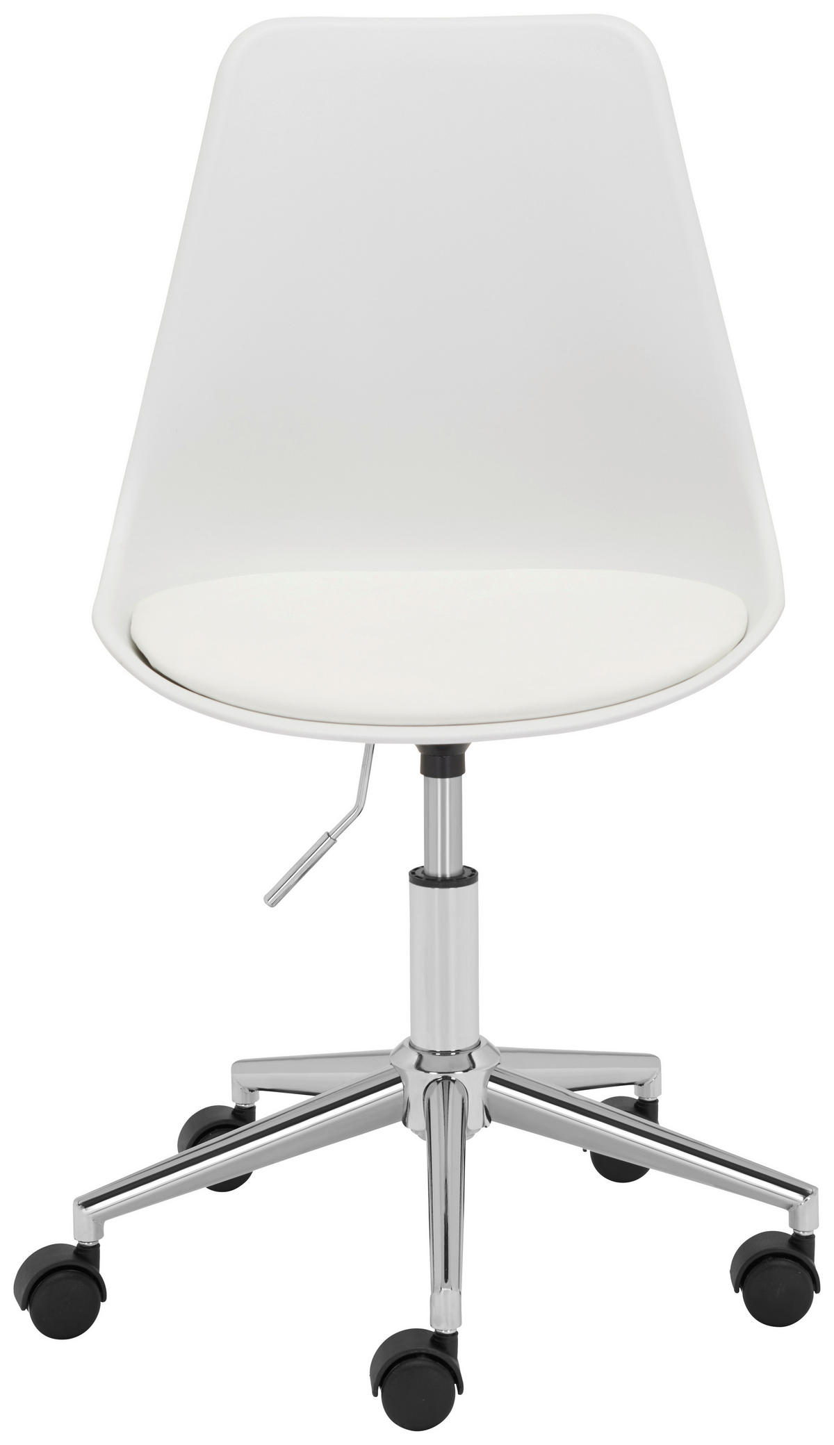 MLADINSKI VRTLJIVI STOL kovina, umetna masa, tekstil bela  - barve kroma/bela, Basics, kovina/umetna masa (57,5/82-92/47cm) - Carryhome