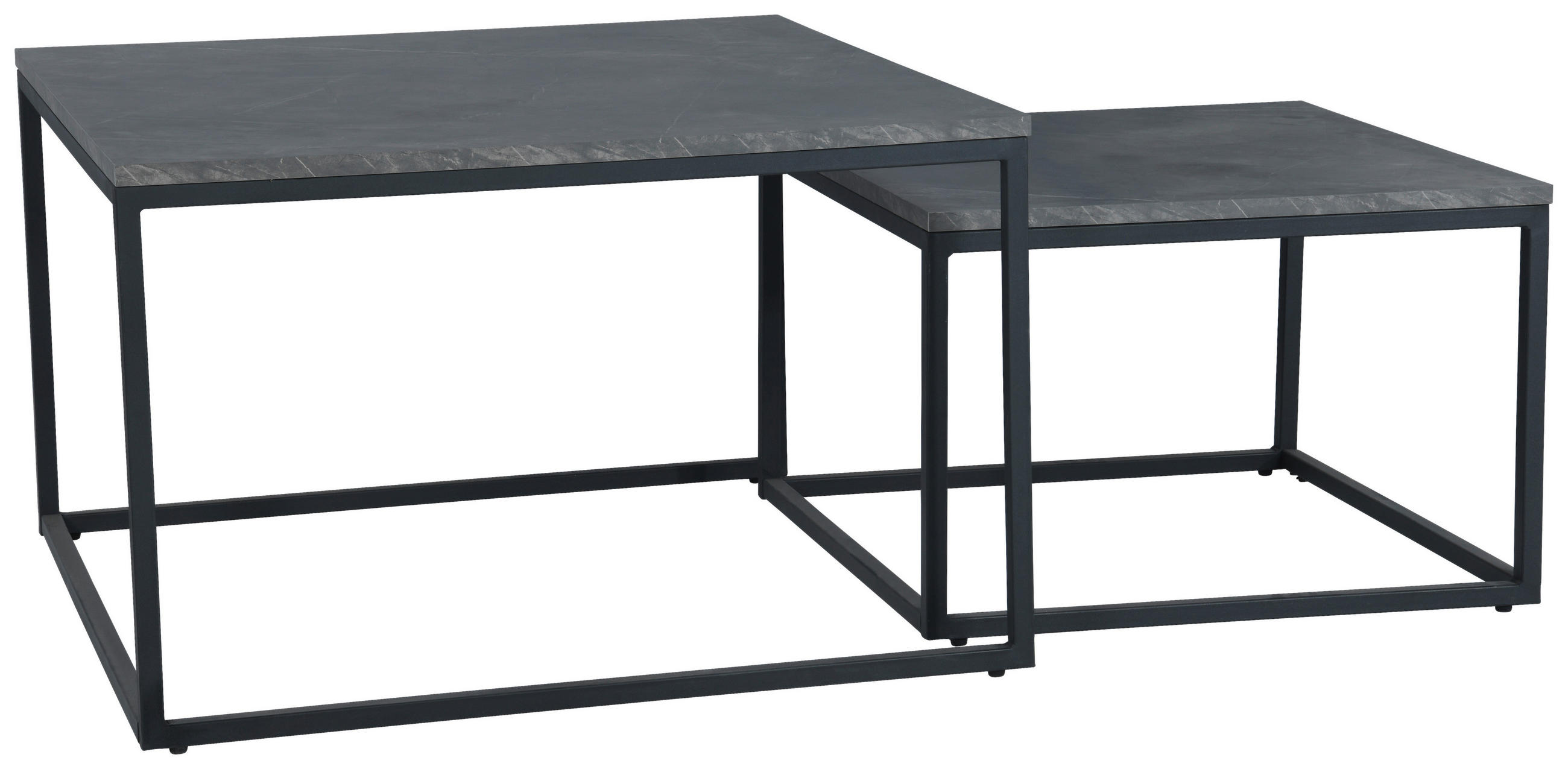 COUCHTISCH quadratisch Grau  - Schwarz/Grau, Design, Holzwerkstoff/Metall (80/50/80cm) - MID.YOU