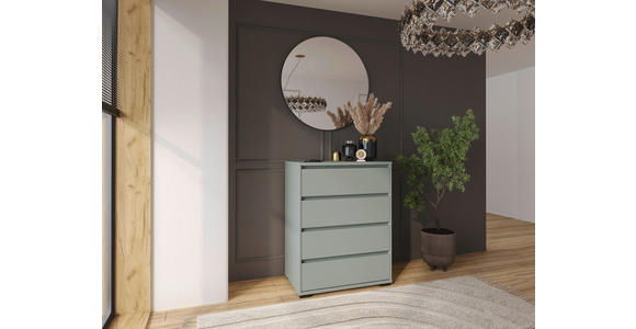 KOMMODE Line in 80/103/48 cm - Schwarz/Grün, Design, Holzwerkstoff/Kunststoff (80/103/48cm) - Carryhome