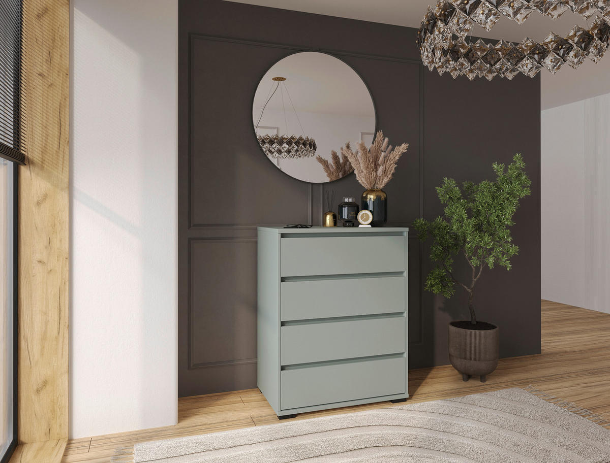 KOMMODE 80/103/48 cm  in Grün  - Anthrazit/Grün, Design, Holzwerkstoff/Kunststoff (80/103/48cm) - Carryhome