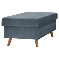 HOCKER in Textil Blau  - Blau/Naturfarben, Konventionell, Holz/Textil (61/43/61cm) - P & B