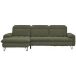 ECKSOFA in Flachgewebe Grün  - Schwarz/Grün, LIFESTYLE, Textil/Metall (180/310cm) - Valnatura