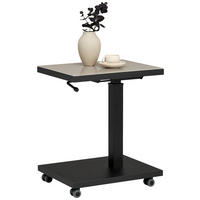 BEISTELLTISCH in Glas, Holzwerkstoff 45/35/49-67 cm  - Taupe/Schwarz, Design, Glas/Holzwerkstoff (45/35/49-67cm) - Novel