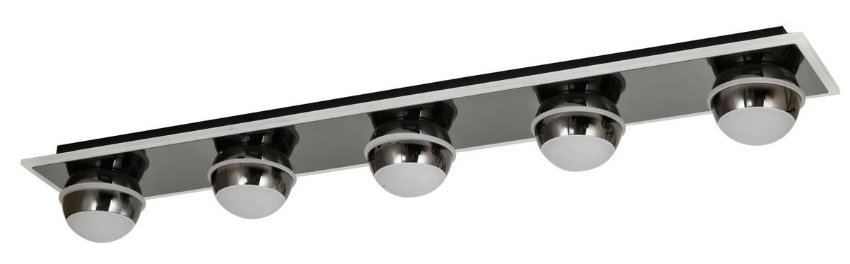 LED-DECKENLEUCHTE Biarritz 40/40/14 cm  - Schwarzchrom, Design, Kunststoff/Metall (40/40/14cm)