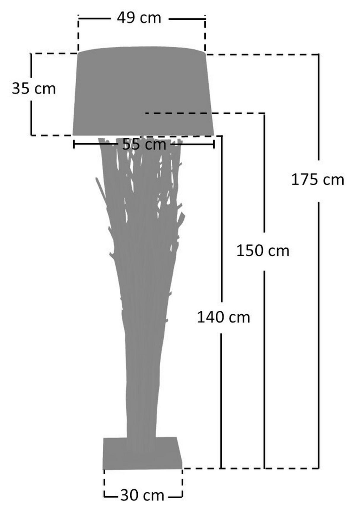 STEHLEUCHTE  30/175/30 cm   - Schwarz/Naturfarben, Design, Holz/Textil (30/175/30cm) - P & B