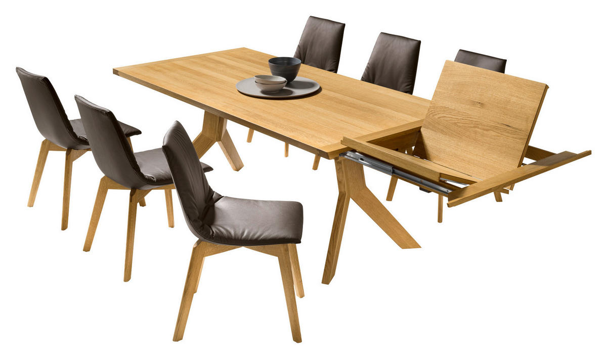 ESSTISCH in Holz 150-210/100/75 cm  - Eichefarben, Design, Holz (150-210/100/75cm) - TEAM 7