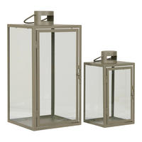 LATERNENSET  - Grün, Design, Glas/Metall