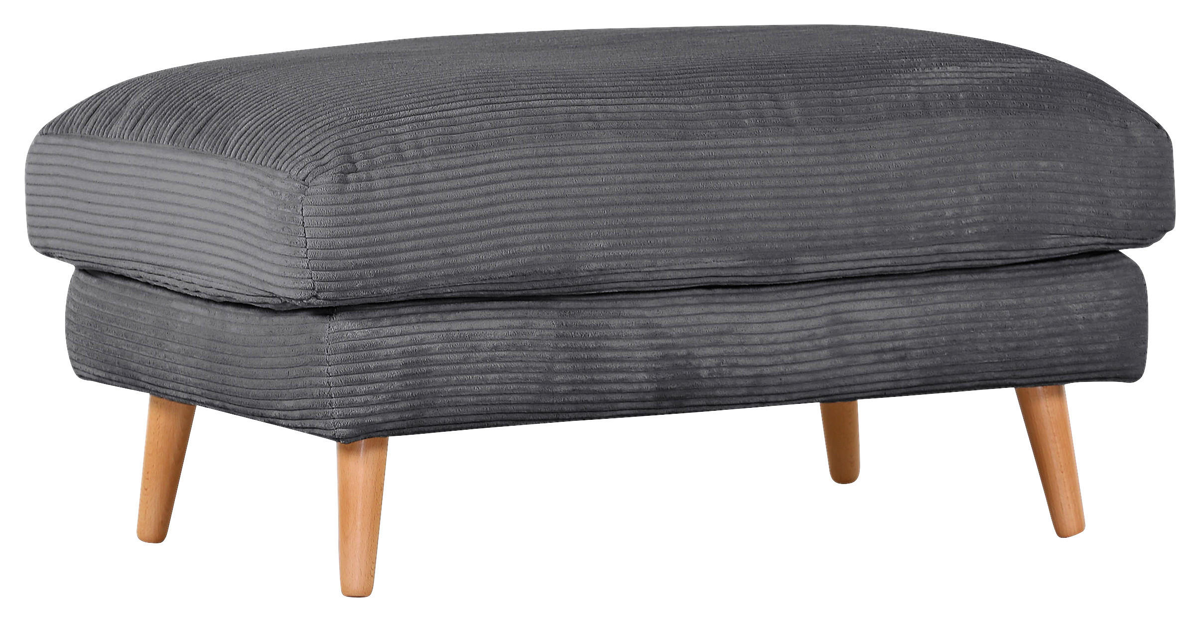 HOCKER Amaro Cord Anthrazit  - Anthrazit/Naturfarben, ROMANTIK / LANDHAUS, Holz/Textil (100/50/63cm) - Landscape