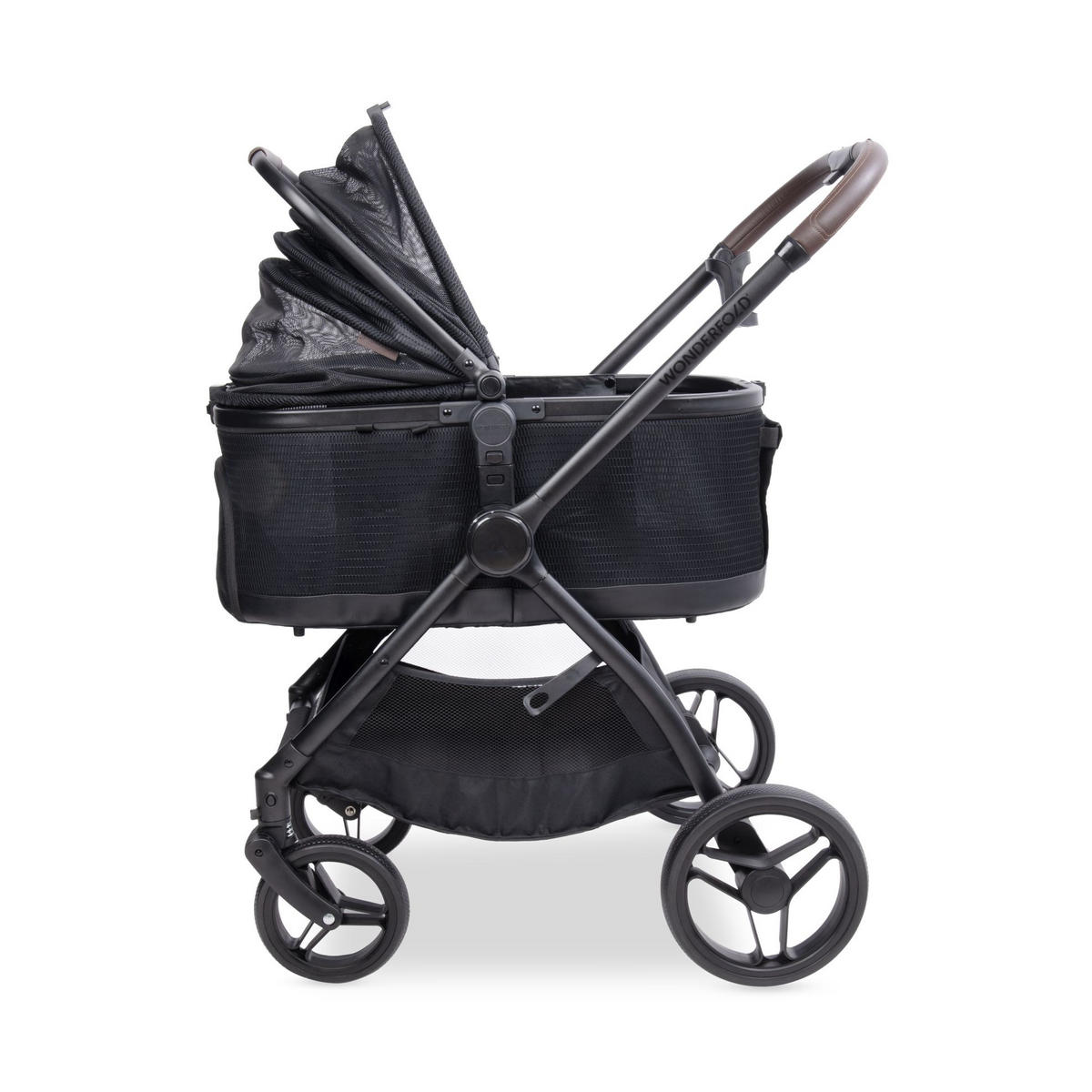HUNDEBUGGY P3 Pet Luxury Stroller  - Schwarz, Basics, Textil/Metall (92kg) - WONDERFOLD