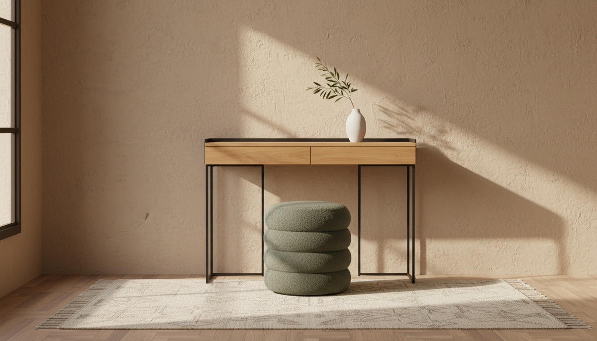 HOCKER Teddystoff Grün  - Schwarz/Grün, Basics, Kunststoff/Textil (42/45/42cm) - Xora
