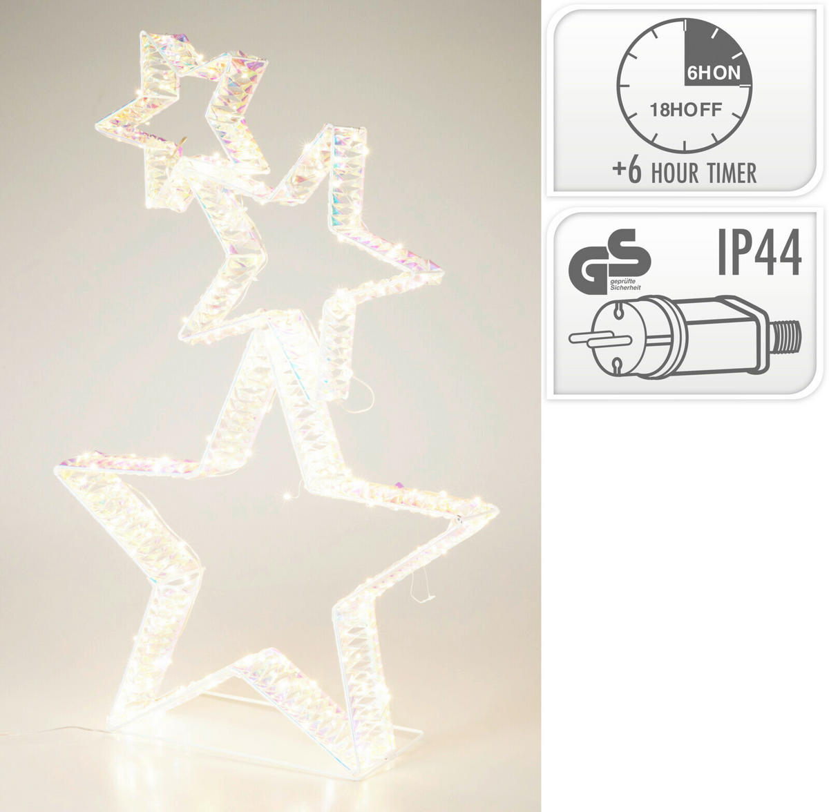 STEA DECORATIVĂ - transparent, Basics, metal (50/10/80cm)