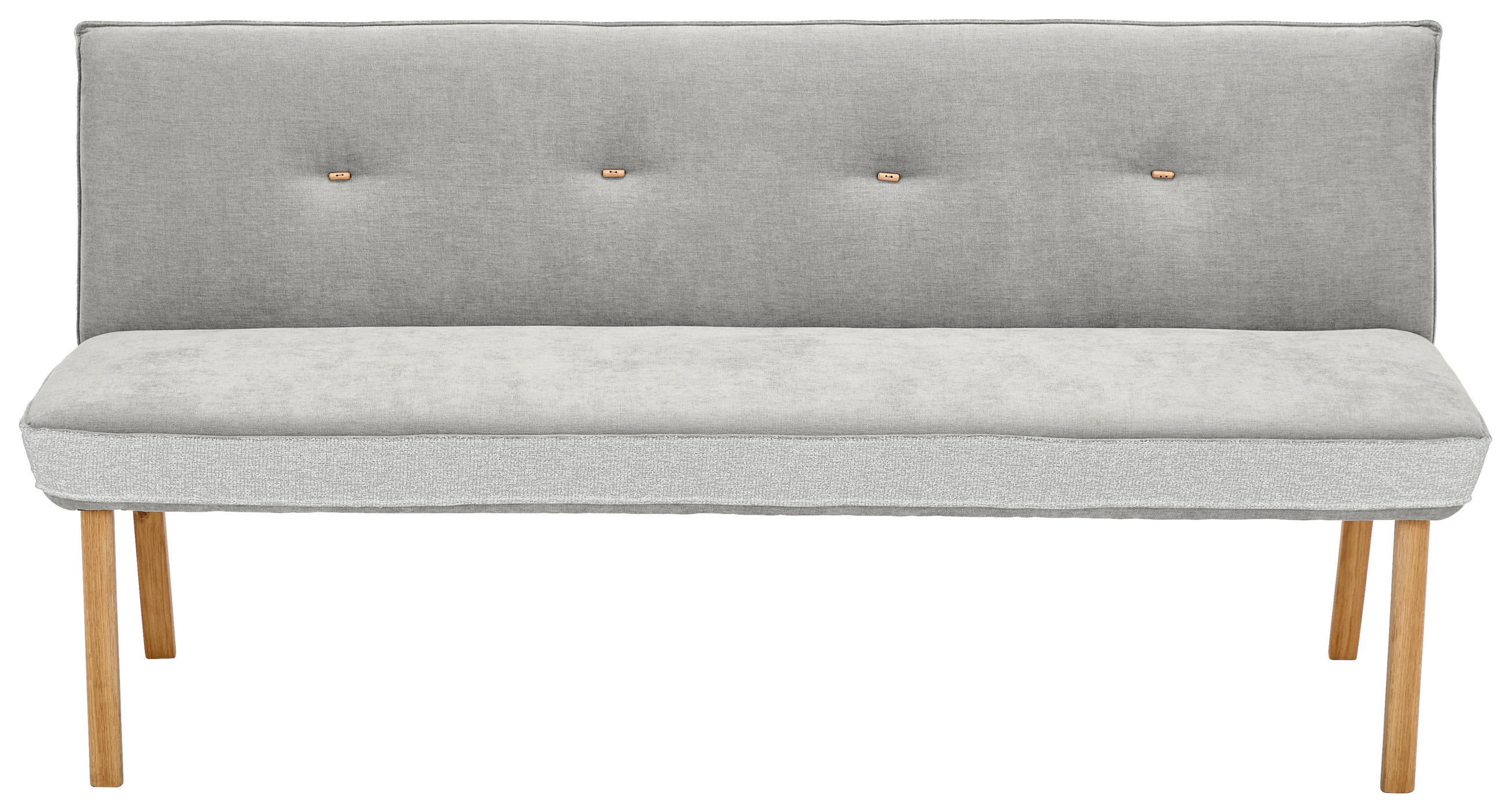 SITZBANK in Holz, Textil Grau - Eichefarben/Grau, Design, Holz/Textil (157/88/63cm) - Linea Natura