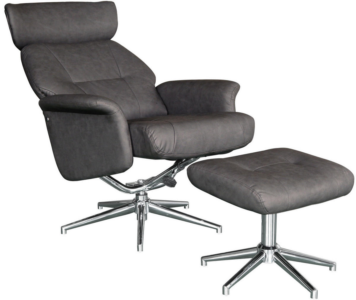 POČIVALNIK S PODNOŽNIKOM,  antracit, barve kroma kovina, umetna masa, tekstil - barve kroma/antracit, Design, kovina/umetna masa (75/109-96/77-109cm) - Xora