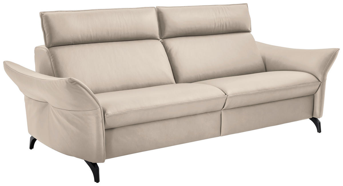 3-SITZER-SOFA in Echtleder Creme  - Anthrazit/Creme, Design, Leder/Metall (224/94/95cm) - Himolla