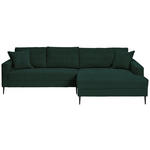 ECKSOFA Dunkelgrün Cord  - Dunkelgrün/Schwarz, KONVENTIONELL, Textil/Metall (276/173cm) - Carryhome