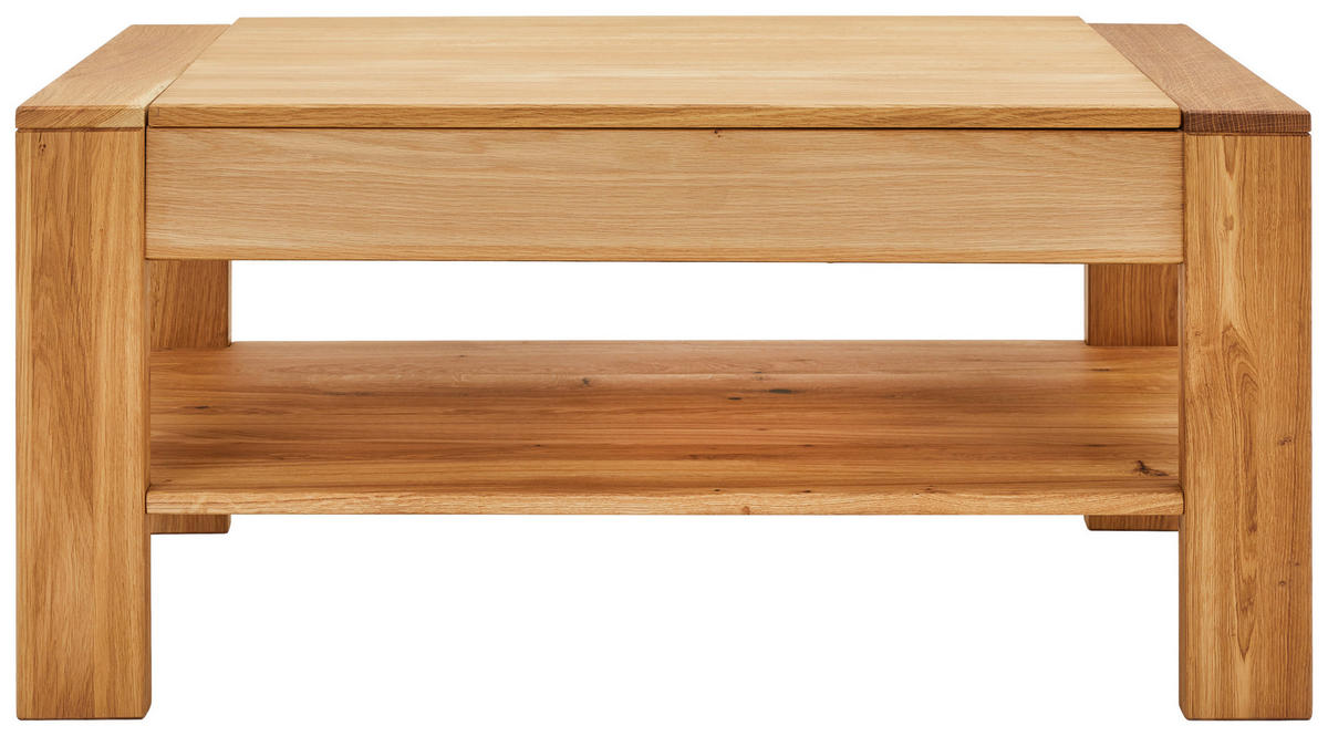 COUCHTISCH Eiche massiv 100/65/48-71 cm rechteckig Eichefarben  - Eichefarben, KONVENTIONELL, Holz (100/65/48-71cm) - Linea Natura