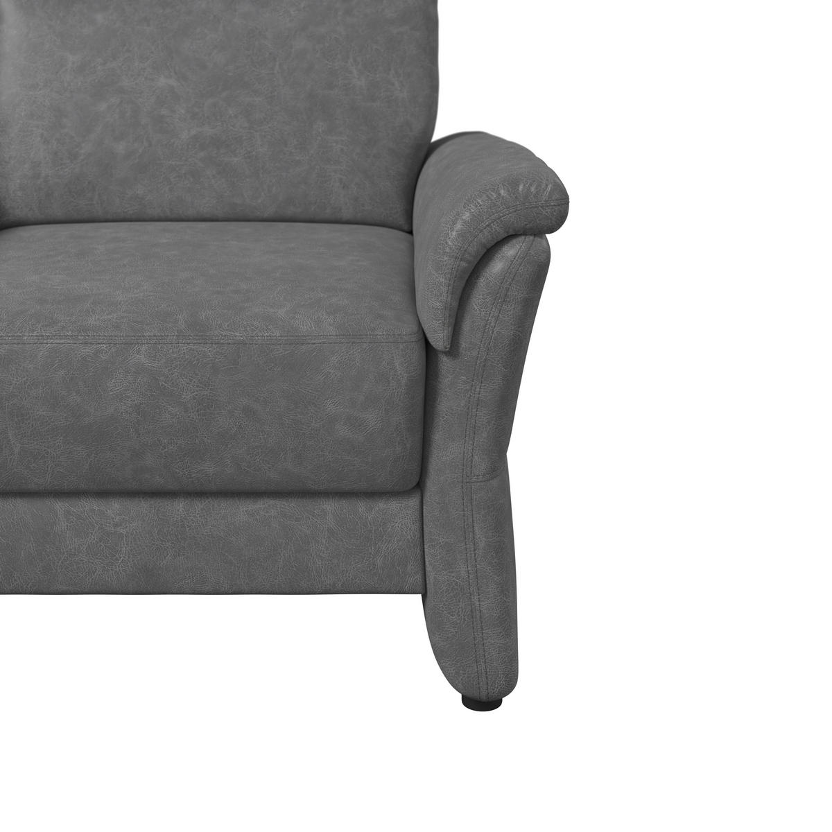 SESSEL in Mikrofaser Grau  - Schwarz/Grau, KONVENTIONELL, Kunststoff/Textil (104/98/91cm) - Elegando