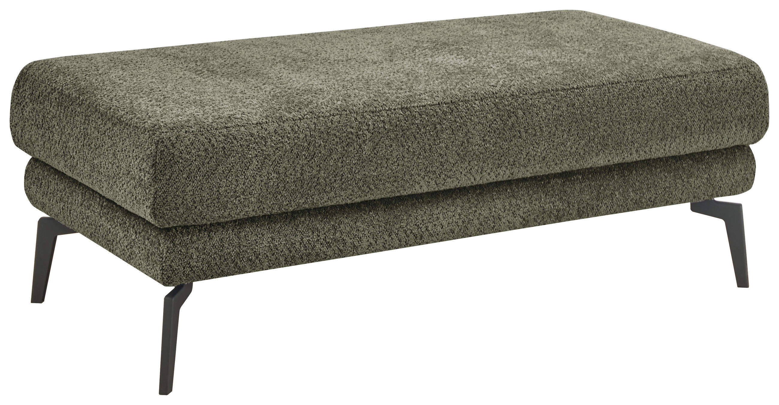HOCKER Chenille Olivgrün  - Schwarz/Olivgrün, KONVENTIONELL, Textil/Metall (130/44/68cm) - SetOne by Musterring
