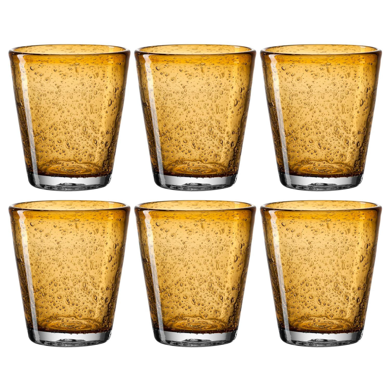 GLÄSERSET Burano 6-teilig  - Bernsteinfarben, Trend, Glas (9/10/9cm) - Leonardo