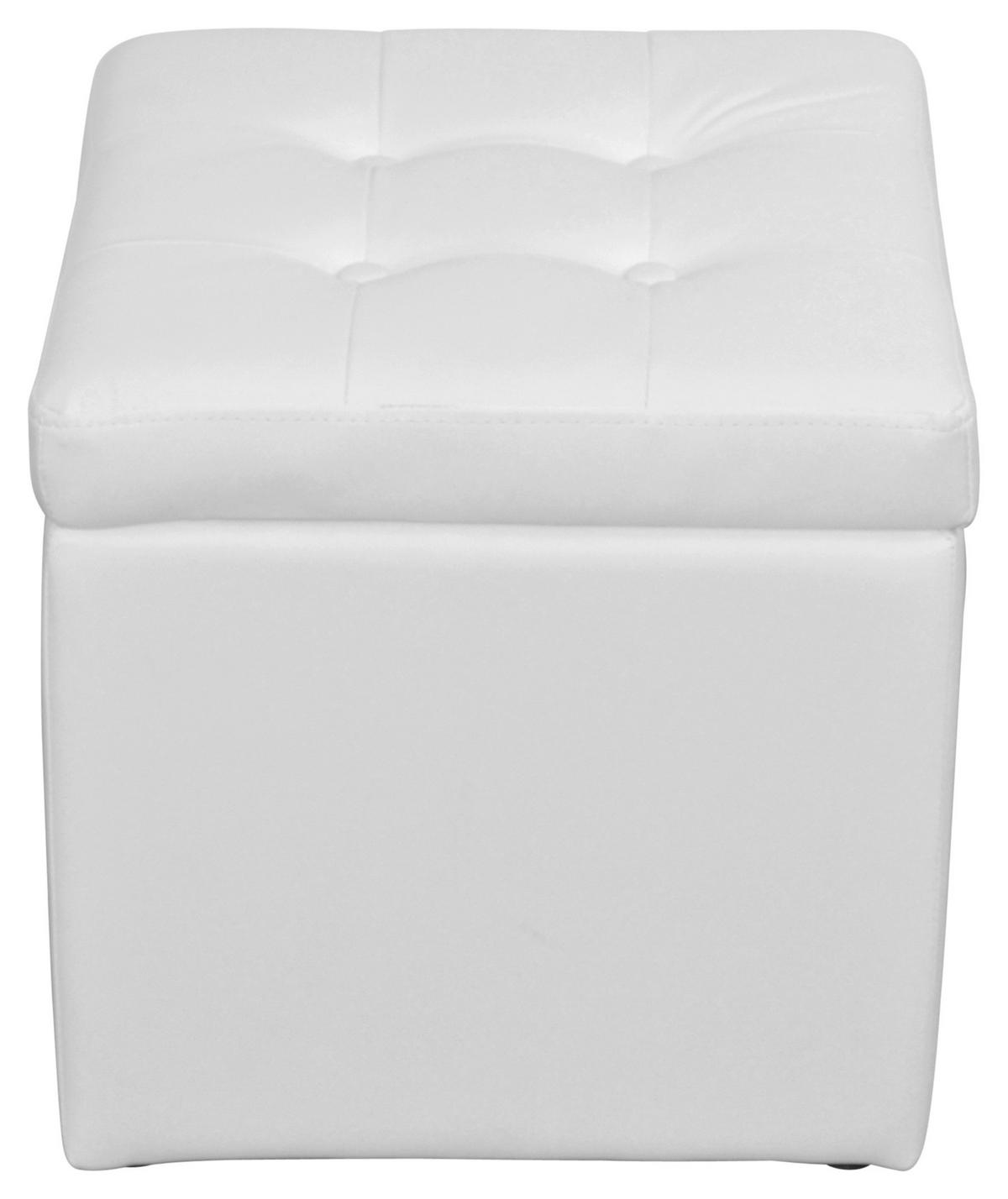 SITZWÜRFEL Uni Weiß  - Weiß, Design, Kunststoff (41/41/40cm) - MID.YOU