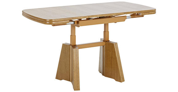 COUCHTISCH in Metall, Holzwerkstoff 90-131/65/56-75 cm  - Eichefarben, KONVENTIONELL, Holzwerkstoff/Metall (90-131/65/56-75cm) - Venda