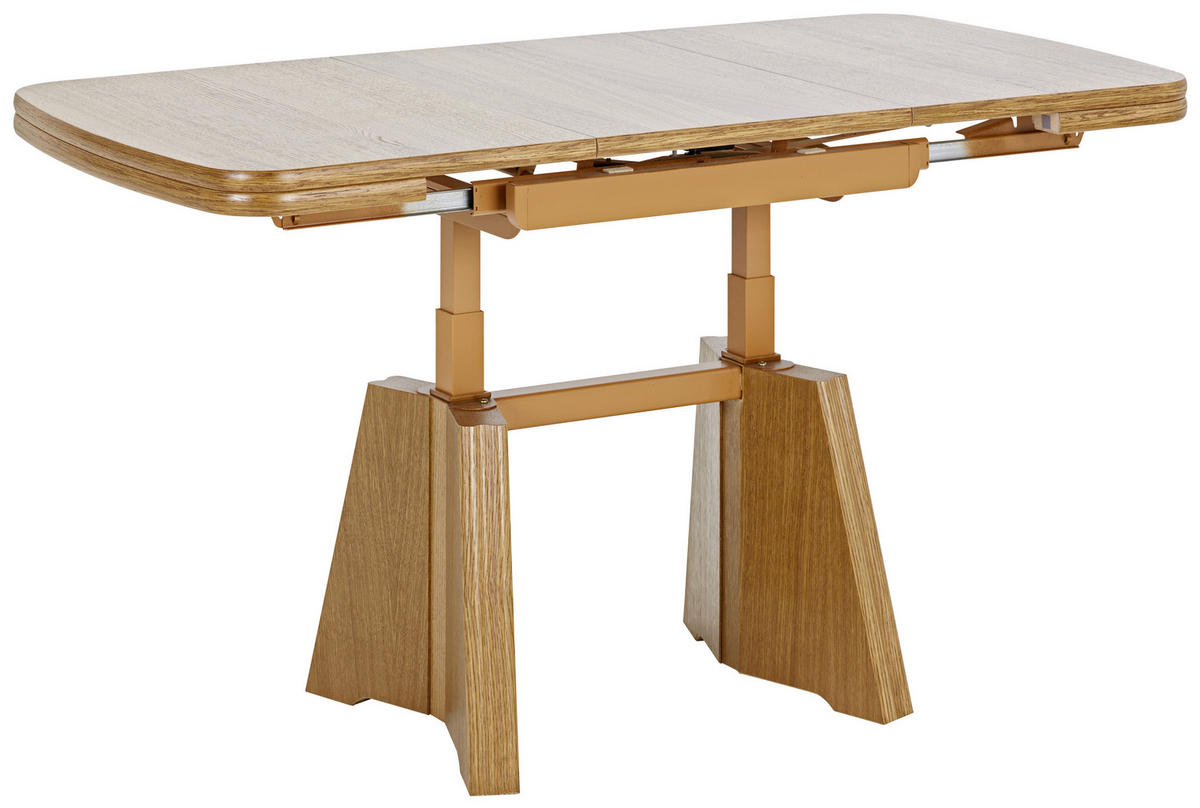 COUCHTISCH in Metall, Holzwerkstoff 90-131/65/56-75 cm  - Eichefarben, KONVENTIONELL, Holzwerkstoff/Metall (90-131/65/56-75cm) - Venda