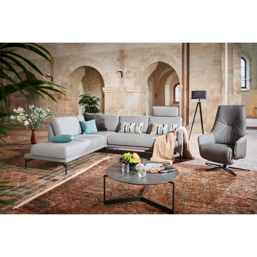 Thumbnail - Johann Jakob Ecksofa Nova, Blaugrau, Textil, 5-Sitzer, L-Form, Ottomane links, 253x229 cm, Blauer Engel, Goldenes M, Ema...