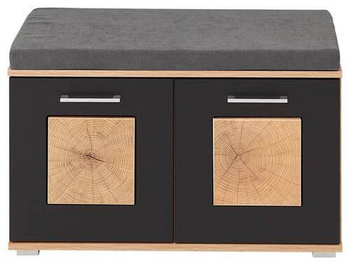 GARDEROBE 6-teilig  in 263/195,5/38 cm  - Schwarz/Eiche Artisan, Basics, Glas/Holzwerkstoff (263/195,5/38cm) - Xora