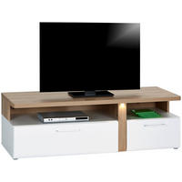 TV-ELEMENT bela, barve hrasta  - barve kroma/siva, Moderno, kovina/umetna masa (163,2/50,7/53,9cm) - Hom`in
