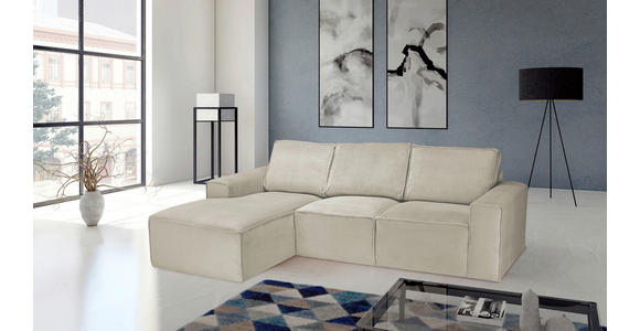 ECKSOFA Naturfarben Chenille - Schwarz/Naturfarben, KONVENTIONELL, Kunststoff/Textil (168/272cm) - Carryhome