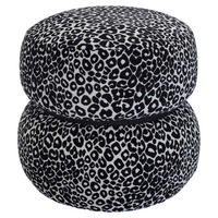 Taburet din lemn, textil, material pe bază de lemn, negru, alb - alb/negru, Basics, lemn/textil (44/42/44cm) - Carryhome