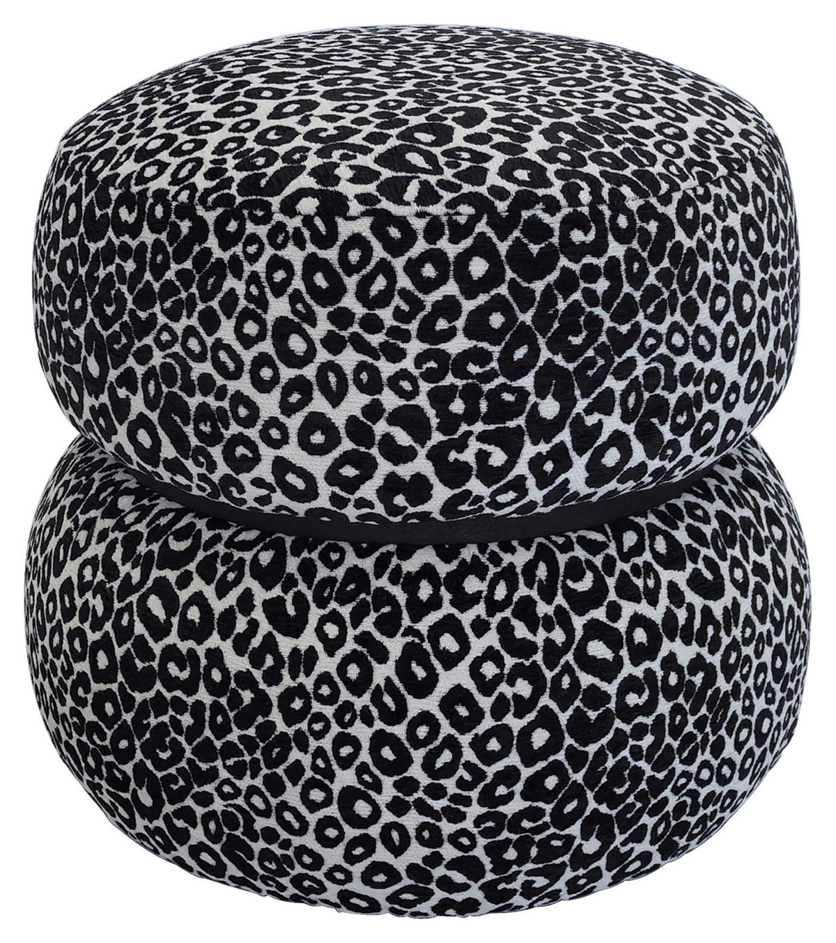 Taburet din lemn, textil, material pe bază de lemn, negru, alb - alb/negru, Basics, lemn/textil (44/42/44cm) - Carryhome