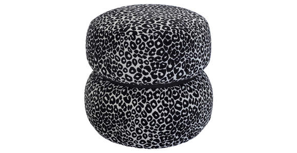 HOCKER Vliesstoff, Leinenoptik Kiefer Schwarz, Weiß  - Schwarz/Weiß, Basics, Holz/Textil (44/42/44cm) - Carryhome