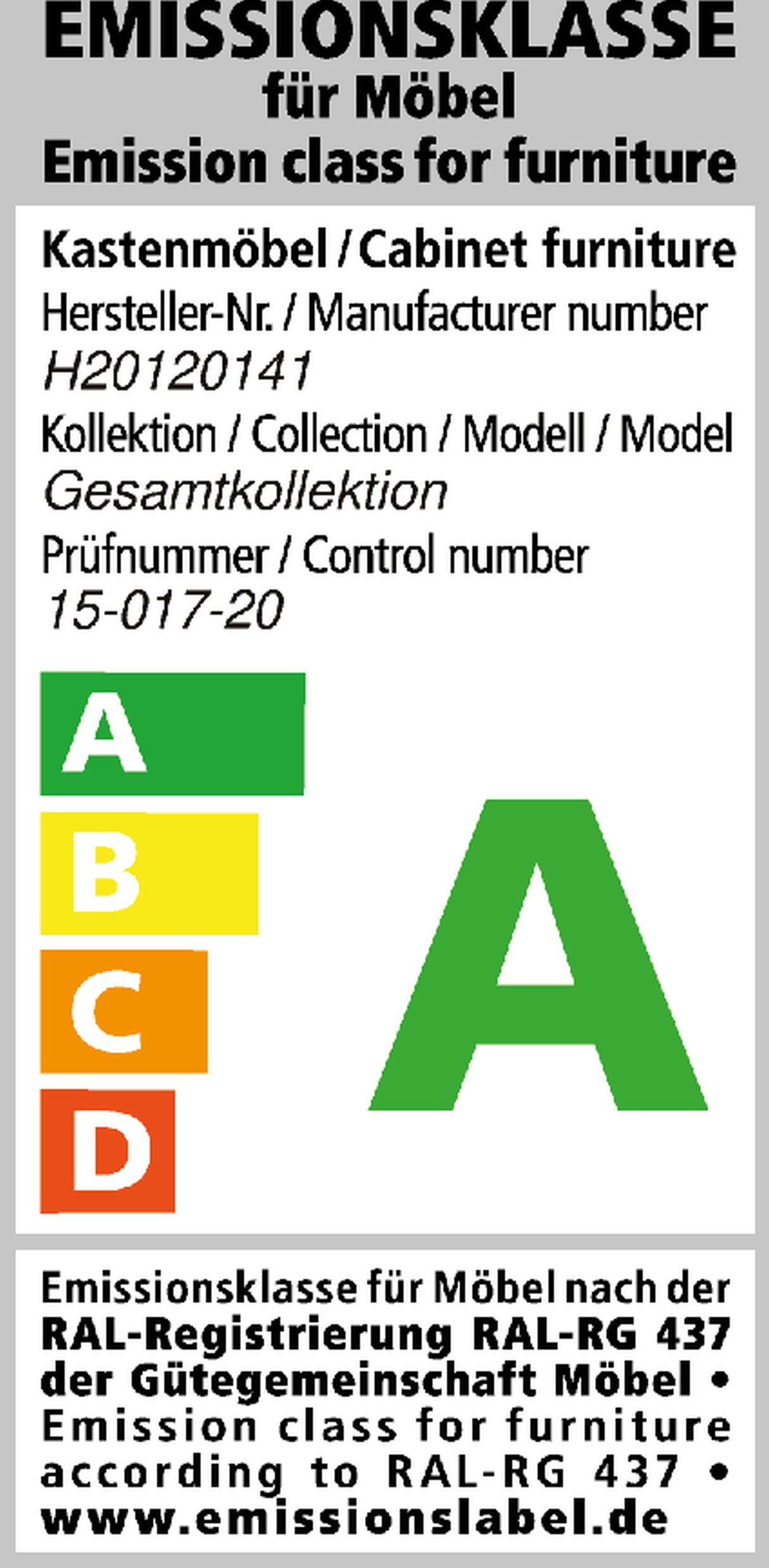 Thumbnail - Dieter Knoll Midischrank Gardone, Eiche, Glas, 4 Fächer, 30x129x30 cm, Goldenes M, Made in Germany, hängend, Badezimmer,...
