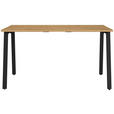 SCHREIBTISCH 140/80/75 cm Schwarz, Eichefarben  - Eichefarben/Schwarz, MODERN, Holzwerkstoff/Metall (140/80/75cm) - Novel