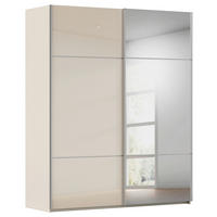 SCHWEBETÜRENSCHRANK 201/223/68 cm,  in Champagner, 2 Tür(en)  - Champagner/Alufarben, KONVENTIONELL, Glas/Holzwerkstoff (201/223/68cm) - Novel