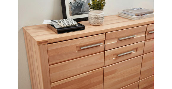 SCHUHSCHRANK 160/100/40 cm - Edelstahlfarben/Buchefarben, Natur, Holz/Holzwerkstoff (160/100/40cm) - Linea Natura